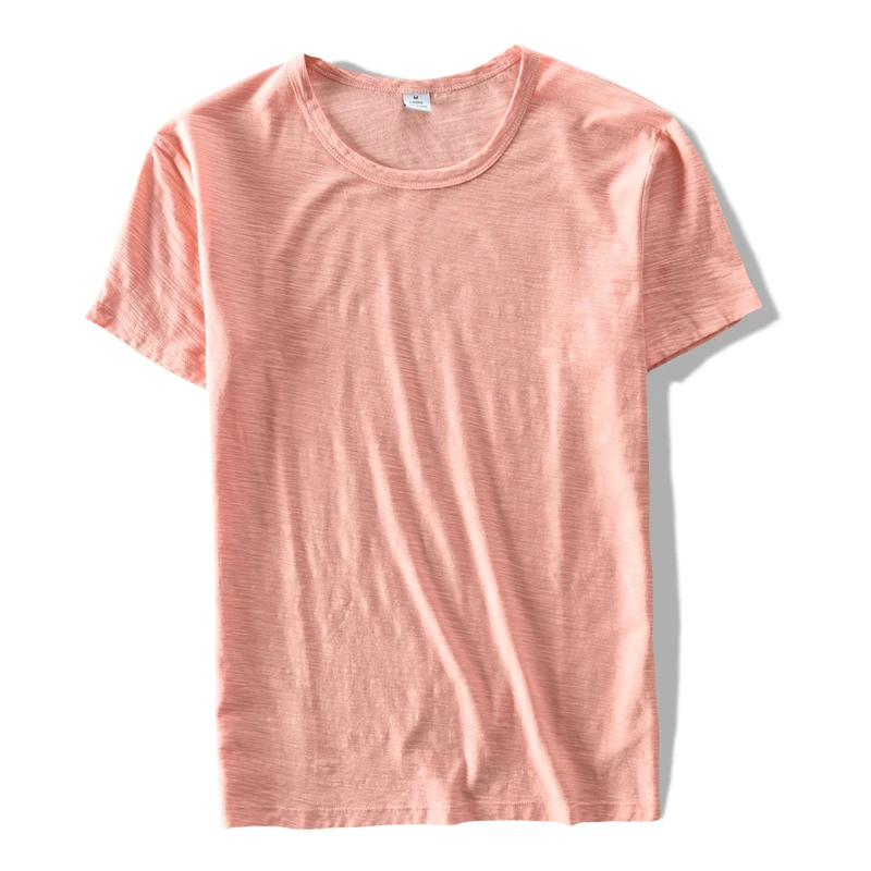 Мужская футболка с коротким рукавом летняя хлопковая розовая|brand men t shirt|mens brand