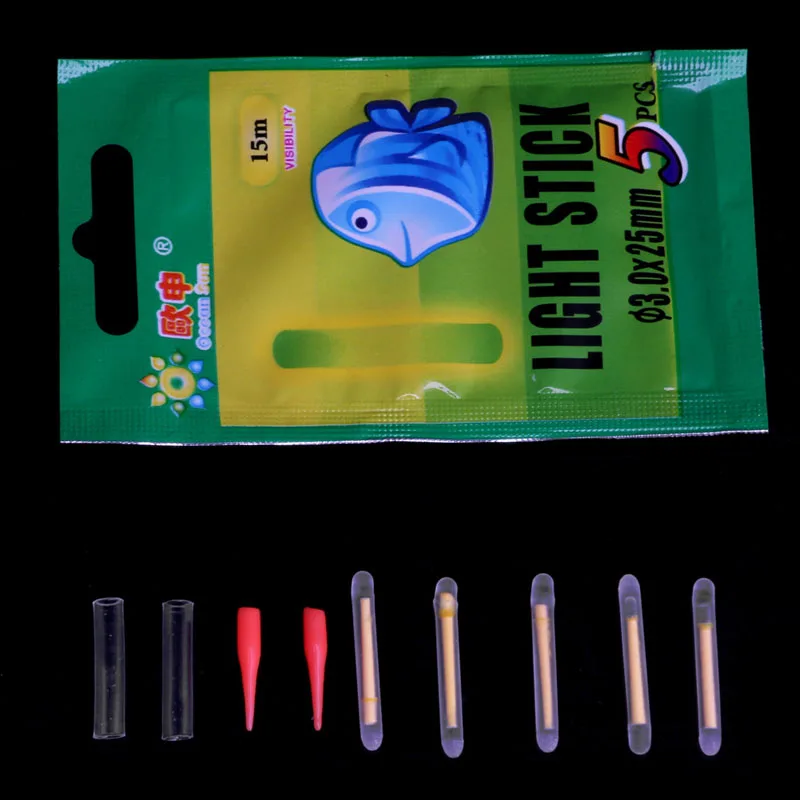 

5Pcs 4.5*37mm/3*25mm Multi-Color Fishing Float Fluorescent Lightstick Light Night Float Clip On Dark Glow Stick Fishing Too W20