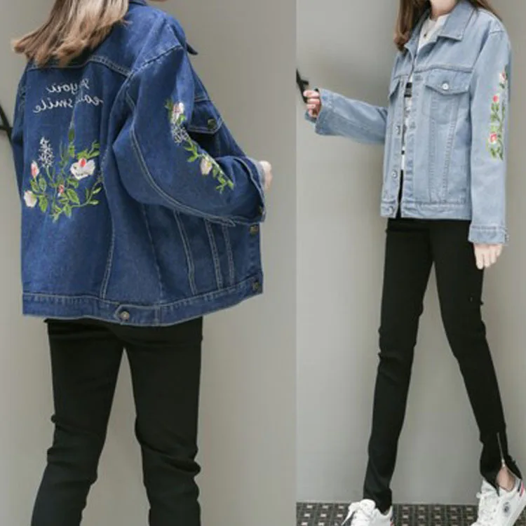 

2019 Hot Fashion Womens Denim Jackets Slim Jeans Coat Casual Long Sleeve Vintage Outwear Spring Top Short Female Coats