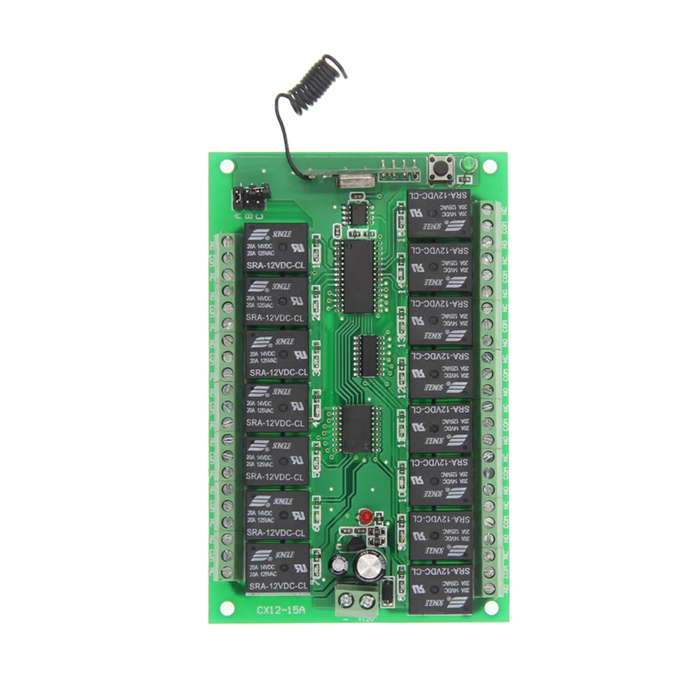 

New Design Simple DC 12V 24V 15 CH Channels 15CH RF Wireless Remote Control Receiver,315/433 MHz