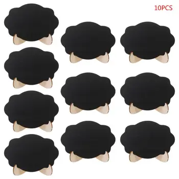 

10pcs Wooden Mini Blackboard Cloud Shape Table Sign Memo Message Stand Chalk Board Mini Blackboards Student Supplies