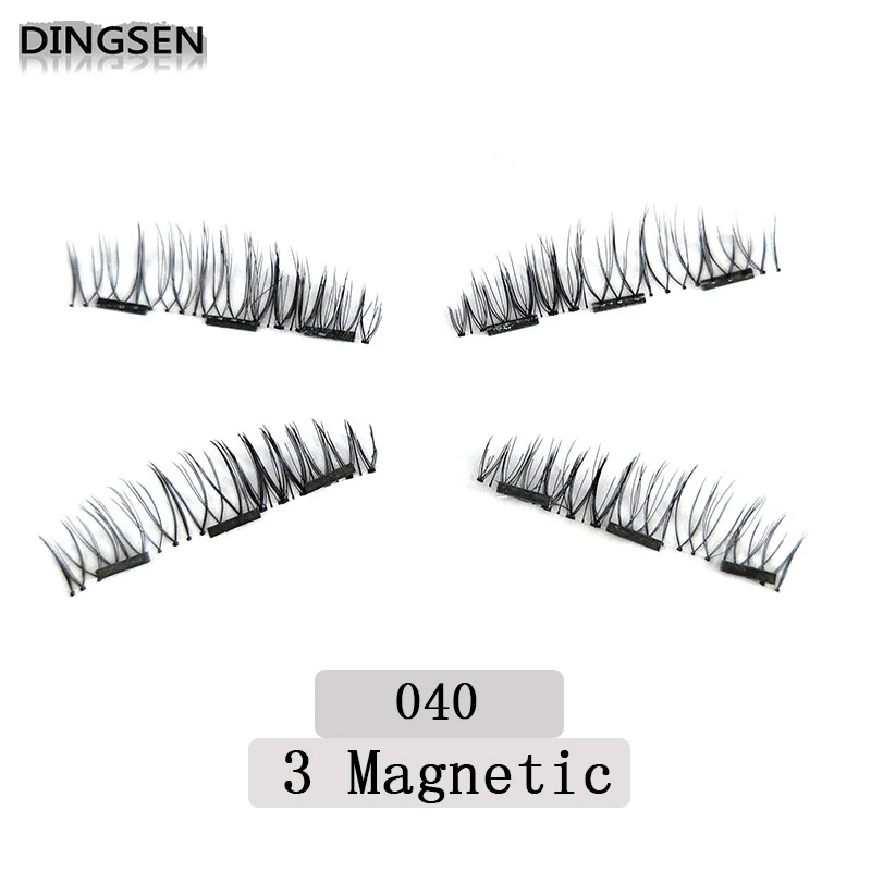 DINGSEN 3 Магнитная ресницы Cilios Posticos 3D ручной работы Длинные Faux Cils расширение чёрный