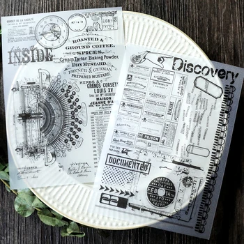 

Vintage Black And White Vellum Stickers for Scrapbooking Happy Planner/Card Making/Journaling Project