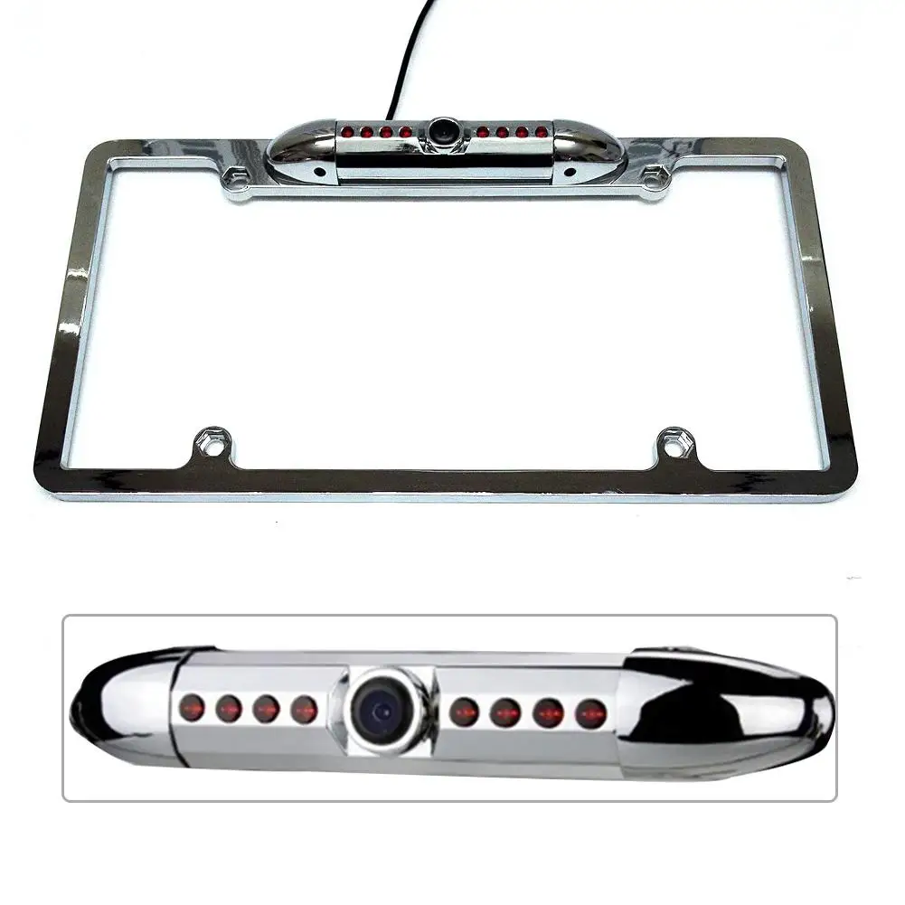 Black American License Plate Frame Car Camera HD Infrared Night Vision