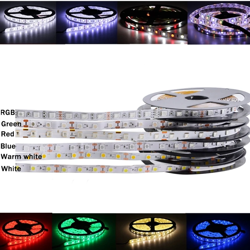 12 В в 24 светодио дный Светодиодная лента PC SMD 5050 RGB RGBW RGBWW 60 дный/s 5 м Вольт