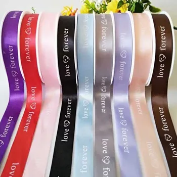 

NEW style 2.5cm wide cute and beautiful birthday love forever Flower packaging materials wedding ribbon gift box floral ribbon