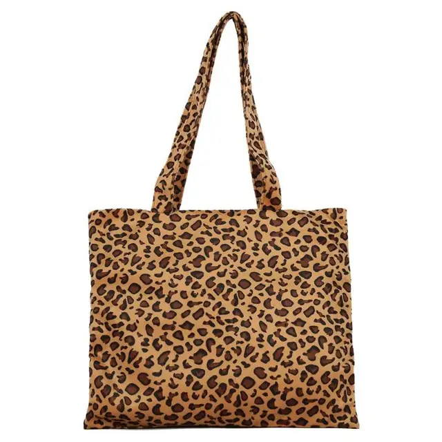 Leopard Print Womens Shoulder Bag Large Capacity Shopping Handbag