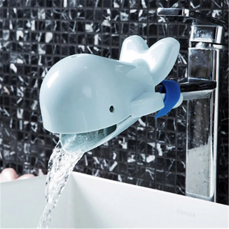 

New Cartoon Dolphin Bathroom Brush Faucet Extenders Bathroom Tap Cover Kids Safety Protection Kids Washing Hand Extender Helper