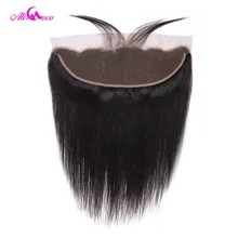 Ali Coco волосы бразильские прямые Кружева Фронтальная Закрытие с волосами младенца 8-22 дюймов уха до уха фронтальная remy волос фронтальная