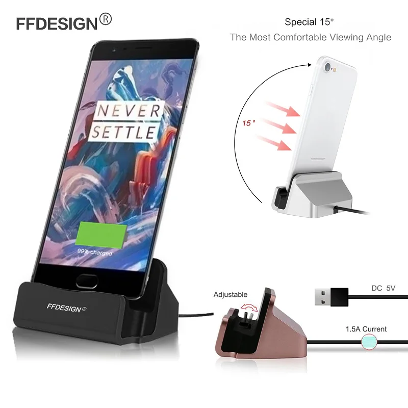 

USB Charger Type C USB C Dock Docking Station for Oneplus 5 3T 3 2 1 Charger Charging Dock Bracket Cradle Sync