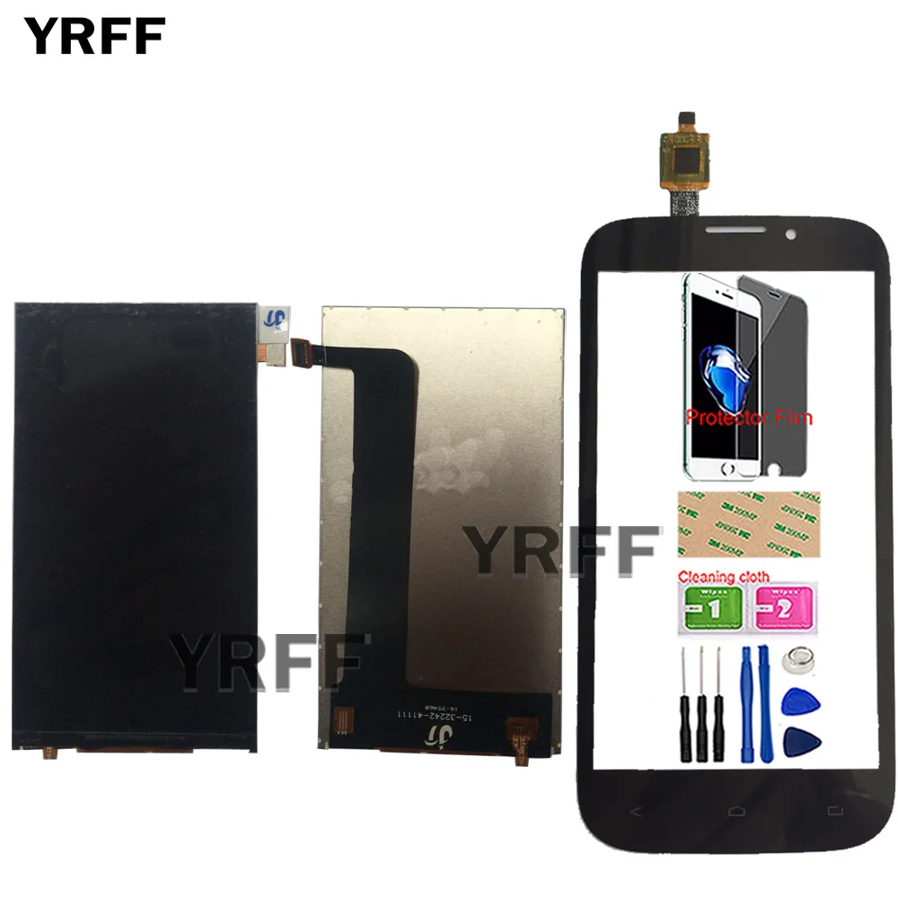 

4.5'' Mobile Touch Screen LCD Display For FLY IQ4404 IQ 4404 LCD Display Touch Screen Digitizer Panel Sensor Tool Protector Film