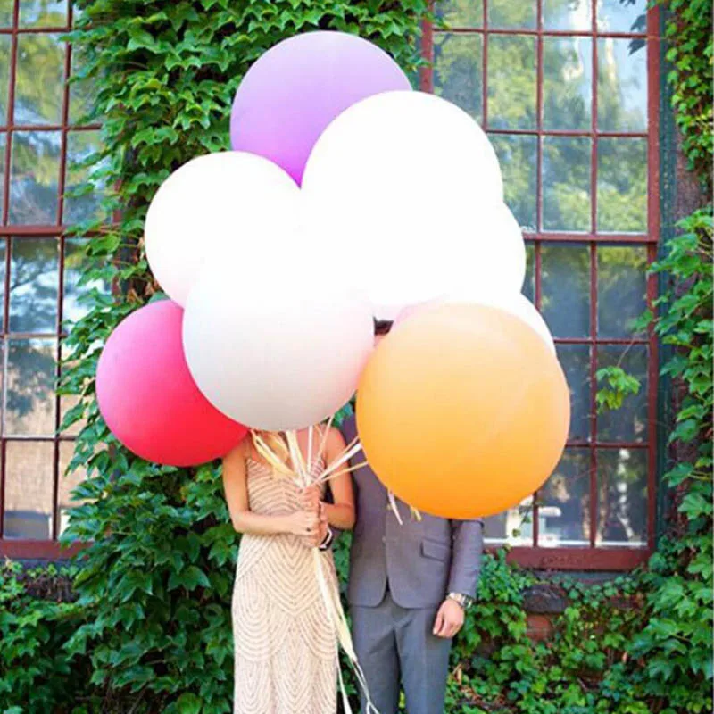 

36 inch Big Balloons White Round Ballon Blanc Wedding Decorations Party Deco Baloon mariage Decor Inflatable Pink White Balloons