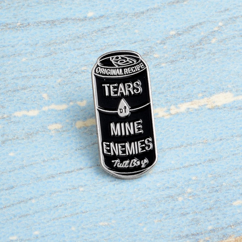

Iron cans ORIGINAL RECIPE drink beverage TEARS MINE ENEMIES TUKL BOY enamel pin jewelry brooch for sports people