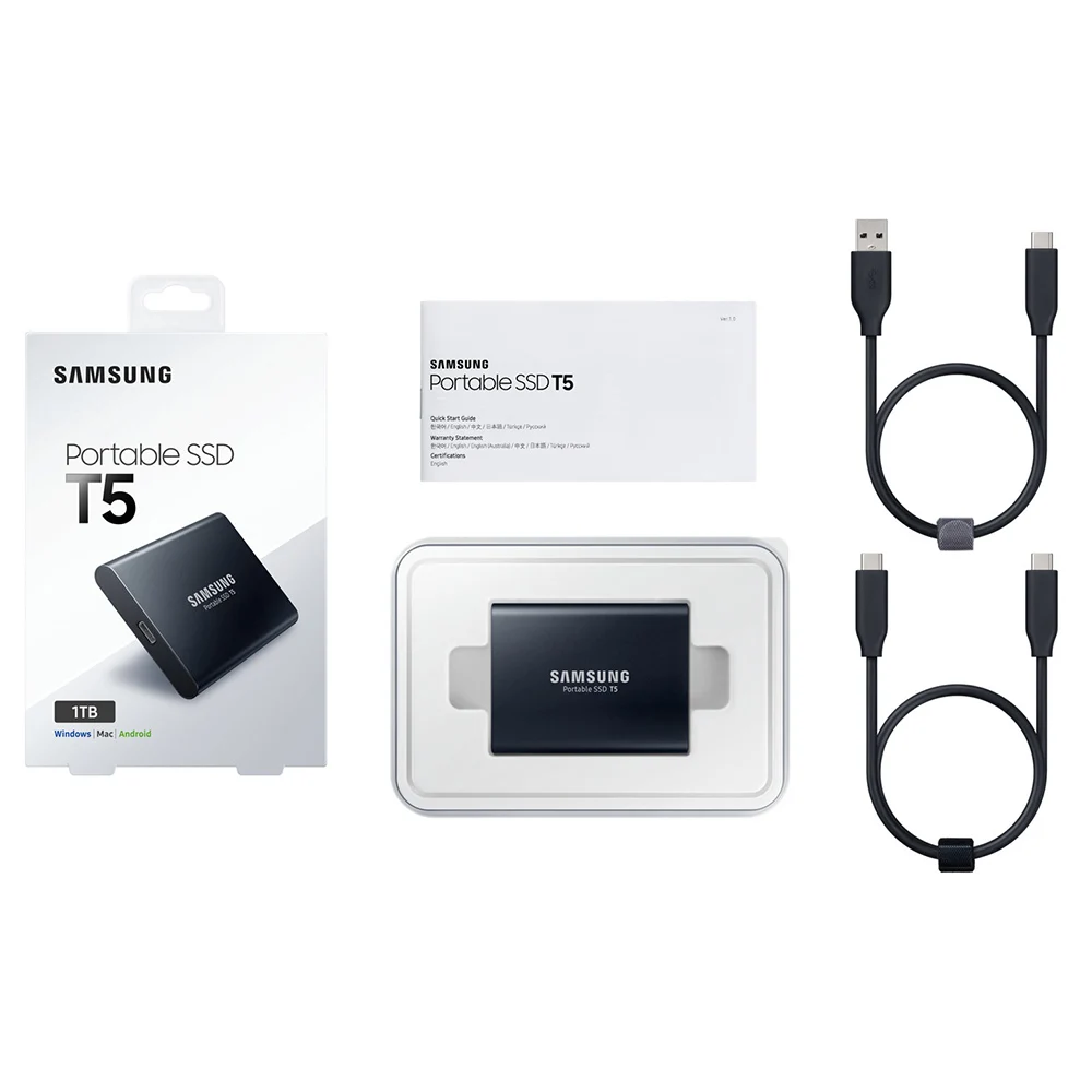 Samsung T5 портативный SSD 1 ТБ 250GB 500GB Тип C внешний твердотельный накопитель USB 3,1 портативный SSd жесткий диск для ноутбука Mac система