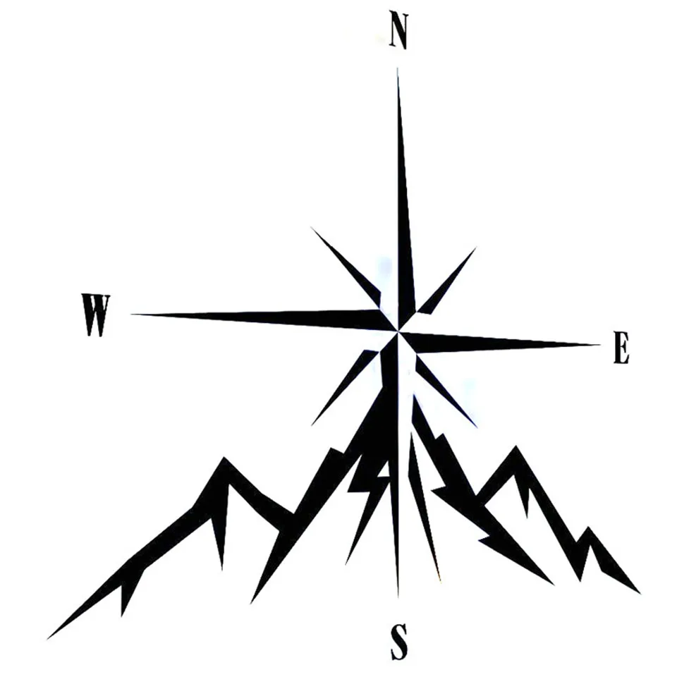 11.8cm12.9cm NSWE Fashion Compass Rose Navigate 4x4 Offroad Car Sticker Vinyl Decals BlackSilverLaser (2)