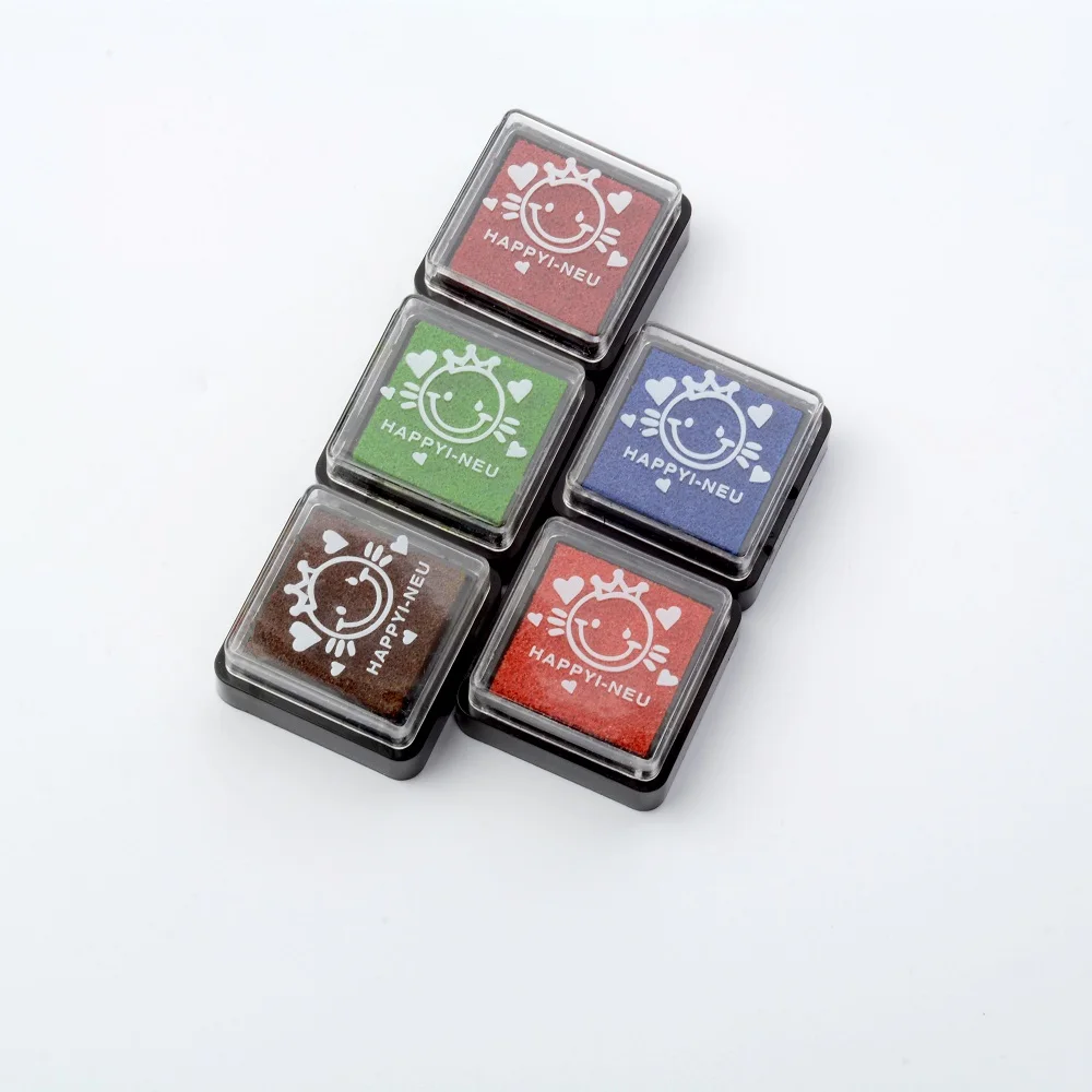 5 in 1 Multi Coloured Washable Foam Ink Ink Pad Stamp Pad Set Blue