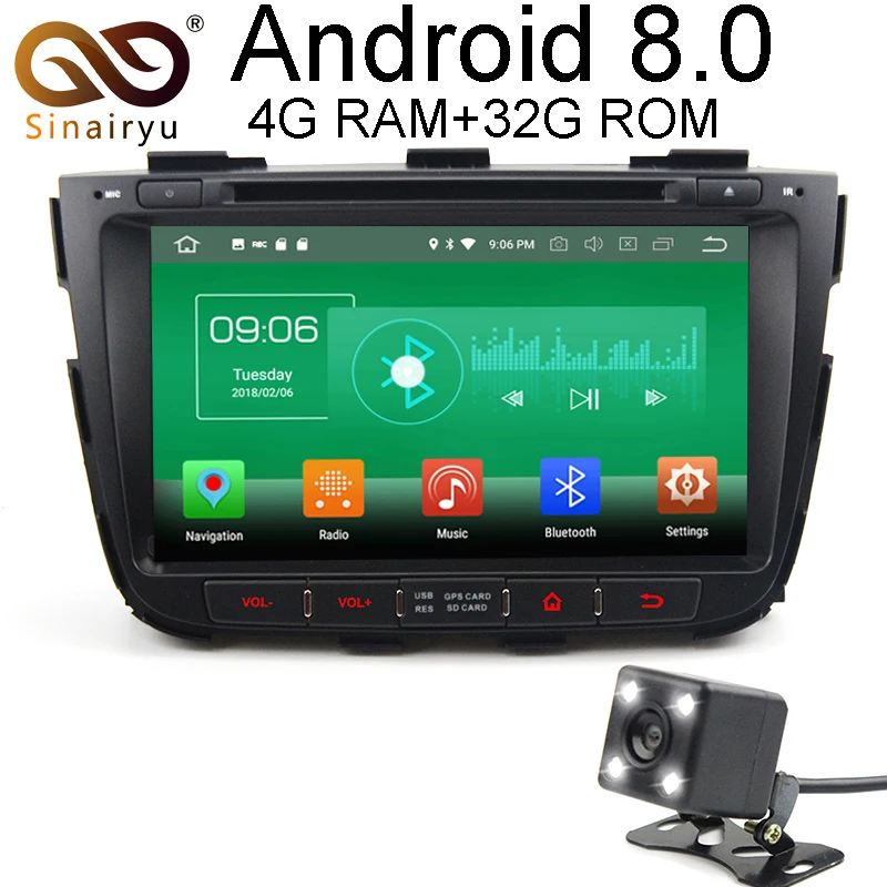 

Sinairyu 4G RAM Android 8.0 Car DVD For Kia Sorento 2012 2013 2014 Octa Core 32G ROM Radio GPS Player Head Unit