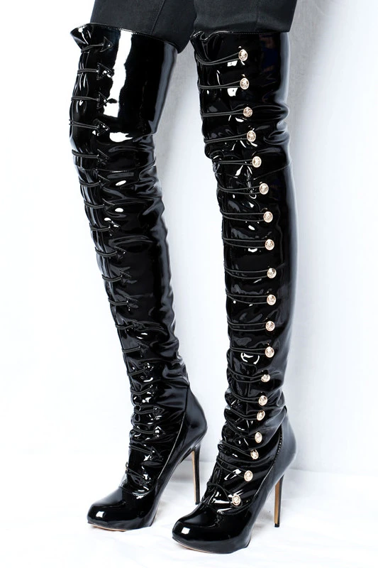 Ladies Studded Thigh High Over The Knee Boots Pointy Toe Stiletto Heel Shoes New