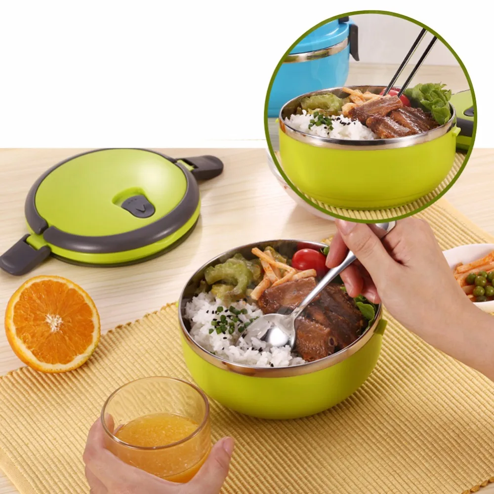 

Stainless Steel Box Thermal Insulated Box Food Picnic Container With Handle Bento High Quality Tableware Kitchen Accessories