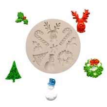 Рождественский олень Снеговик узор шоколад из силиконовой формы форма для выпечки антипригарная и термостойкая Кухня DIY производитель