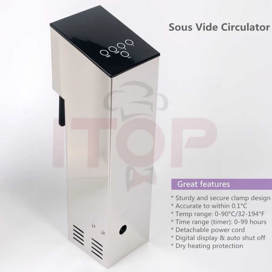 ITOP 110V 220V Sous Vide Мультиварка с цифровым ЖК-дисплеем 1100W из нержавеющей стали мощная Бесшумная