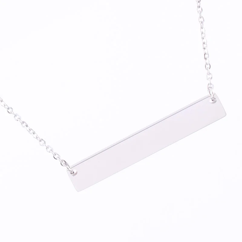 AMORUI Fashion No Fade Necklaces for Women Rose Gold/Gold/Silver Color ID Bar Pendant Statement Necklace Fashion Jewelry