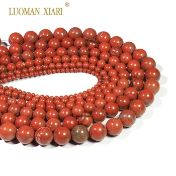 

Wholesale Natural Round Red Jaspers Stone Beads For Jewelry Making DIY Bracelet Necklace Material 4/ 6/8/10 /12 mm Strand 15''