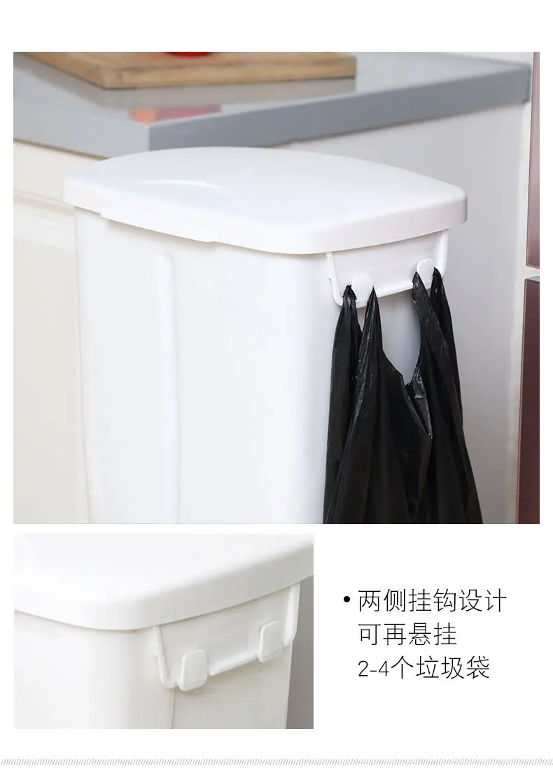 Бытовая креативная мусорная корзина для помещений Экологичная кухонная мусорная корзина с колесом двухслойная домашняя перерабатываемая хранение мусора 33л