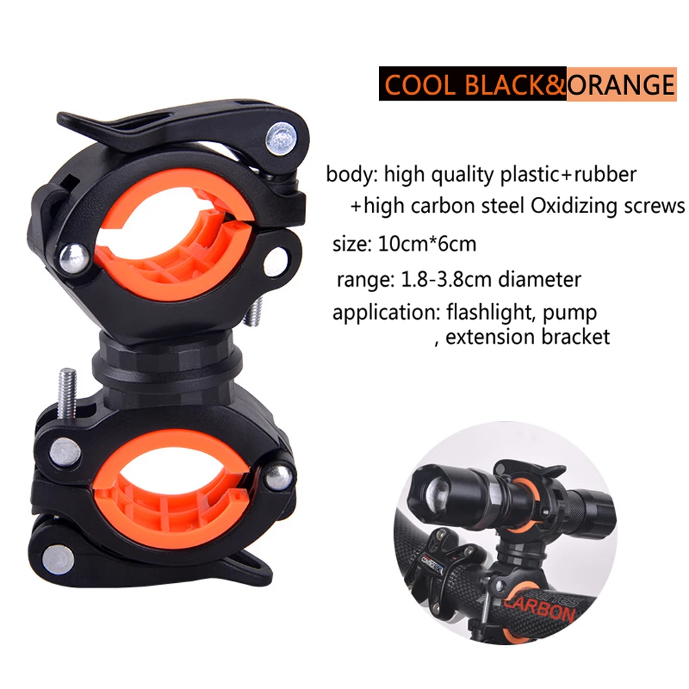 Clearance Cycling Lamp Air Pump Bracket Accessories Bicycle Flashlight Clip Universal Mountain Road Bike Handlebar Torch Holder 5 Colors 2