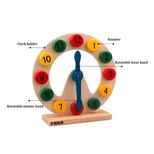 Деревянные игрушки учатся говорить время деревянные цифровые часы Монтессори вспомогательный материал для обучения детей Игрушки для раннего обучения для детей Подарки
