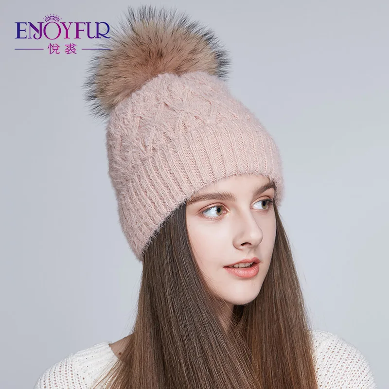 ENJOYFUR Шапка женская зимняя толстая модная из имитации соболиного меха с теплой