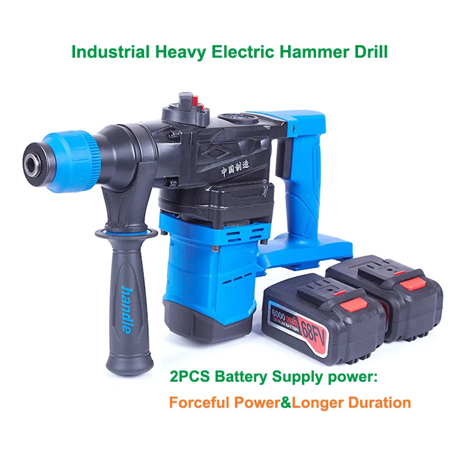 Waterproof Brushless Cordless Lithium Batter Electric Heavy Hammer Drill-03