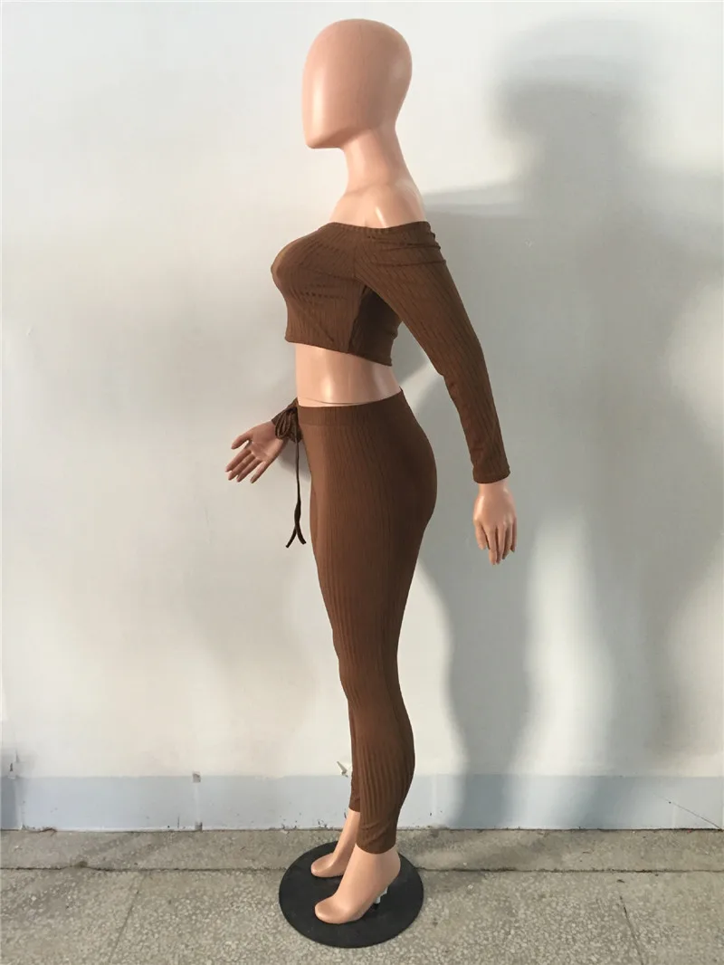High Elastic Threaded Women Pants Set-15