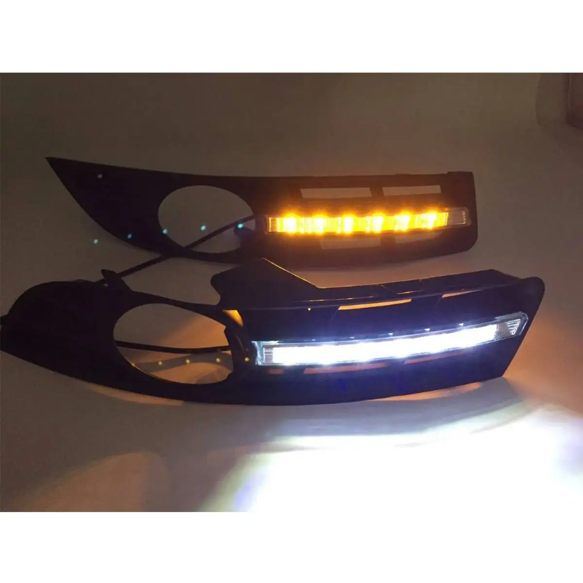 Led Drl для VW Passat B6 2007 2008 2009 2010 2011 указатель поворота дневной ходовой светильник передний бампер для вождения противотуманная фара Дневной светильник DRL - Цвет: white yellow