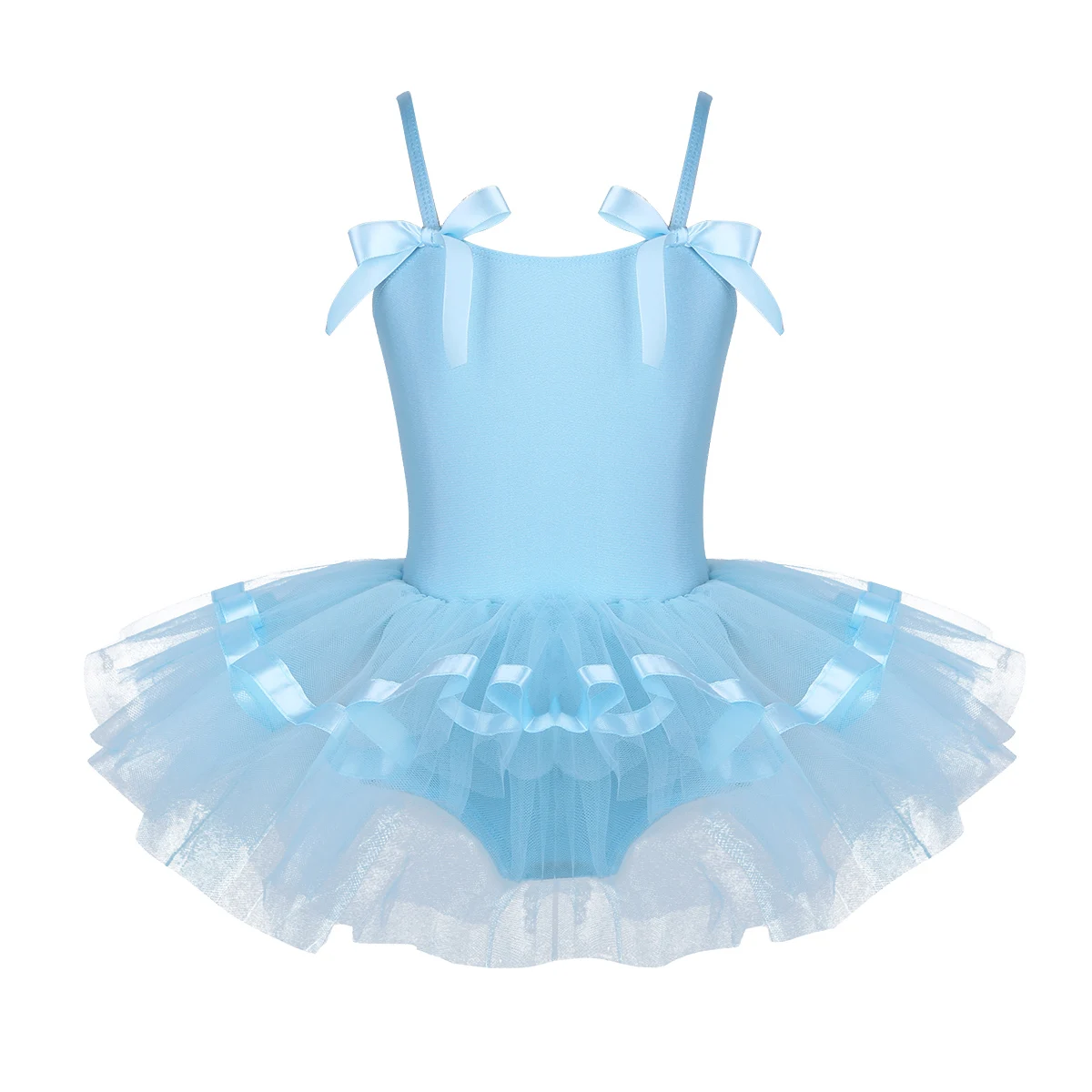 White Kids Girls Professional Ballet Dress Gymnastics Leotard For Girl Child Ballet Tutu Dress Dance Clothes Beautiful Dancewear - Цвет: Sky Blue