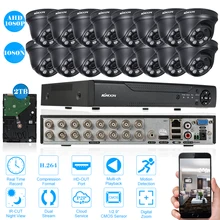 KKmoon 16CH CCTV Системы 16 шт. AHD 1080 P Крытый Ночное Видение безопасности Камера 16CH 1080N видеорегистратор видеонаблюдения Системы комплект 2 ТБ