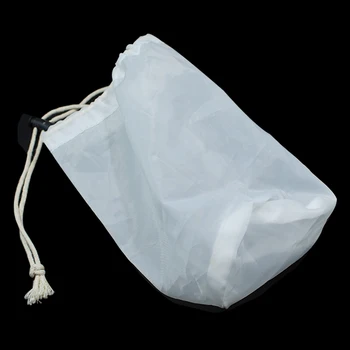 

DHL 80pcs/ Lot 5 sizes Wholesale Home Brew Tool Filter Bag With Drawstring Food Grade White Craft Brewing Mesh Bucket For Wine