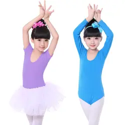 Бесплатная доставка Розовый Короткие/с длинным рукавом танцевальная одежда для балета гимнастическое трико балета Детские Infantil