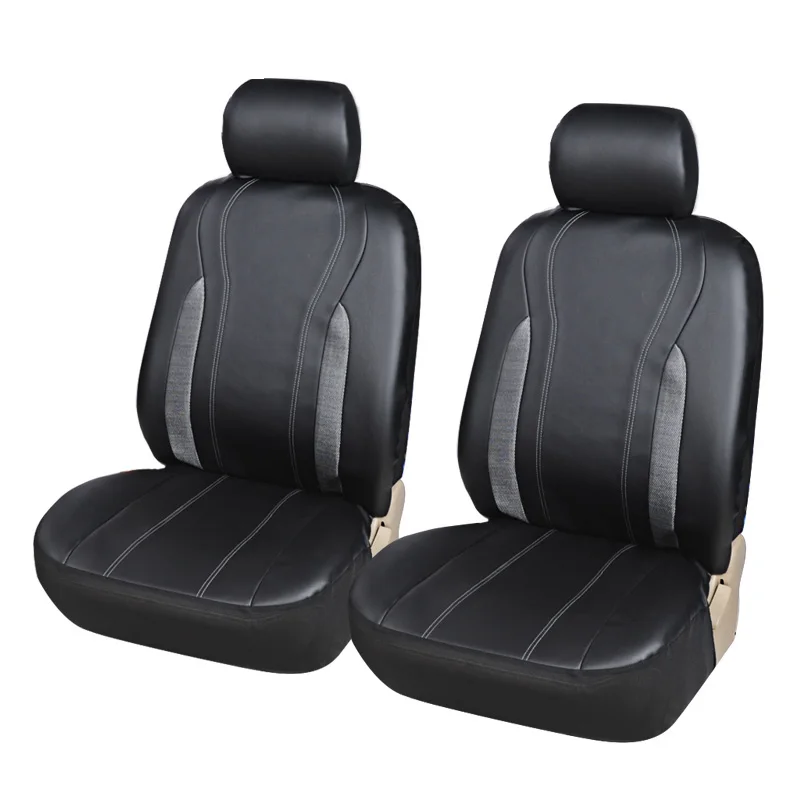 

PVC Two Front Seat Covers Full Set Car Seat Covers for peugeot 206 renault logan fiat punto skoda octavia a5 lada granta Black