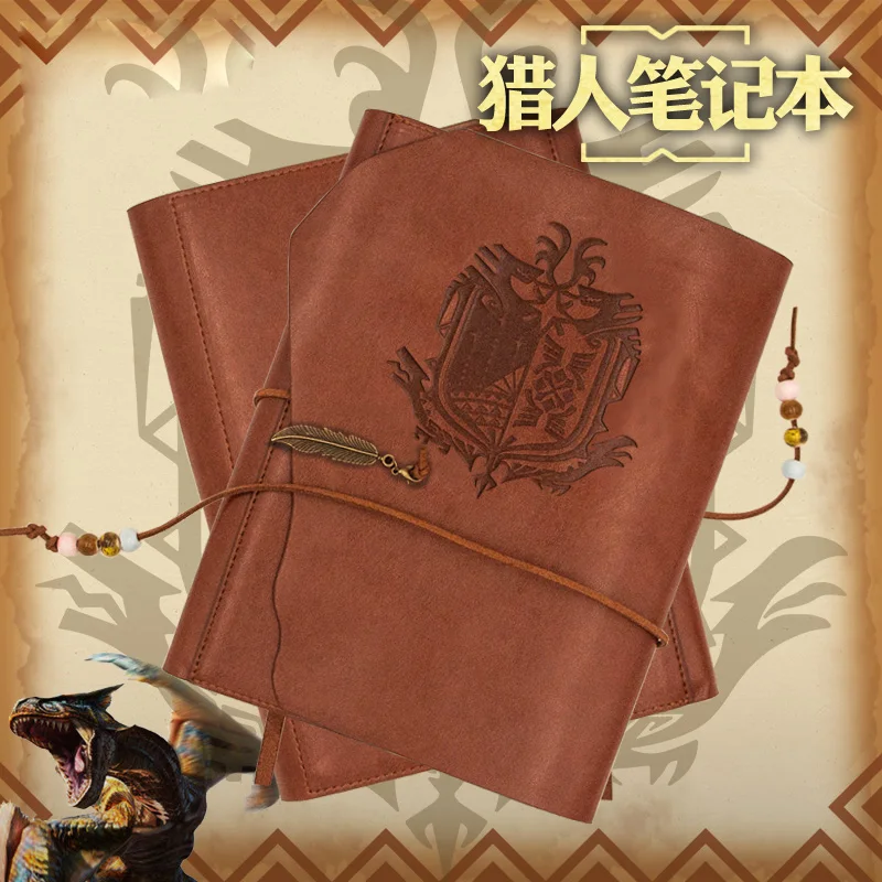 

Anime Game Monster Hunter Cosplay Notebooks Leather Journal Diary Books Binders A5