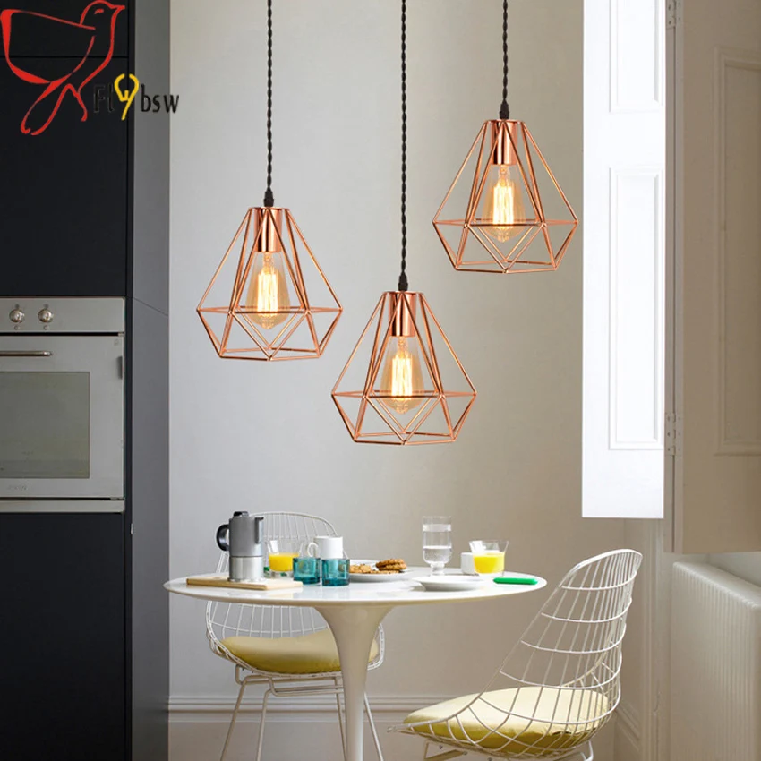 rose gold birdcage pendant lights 