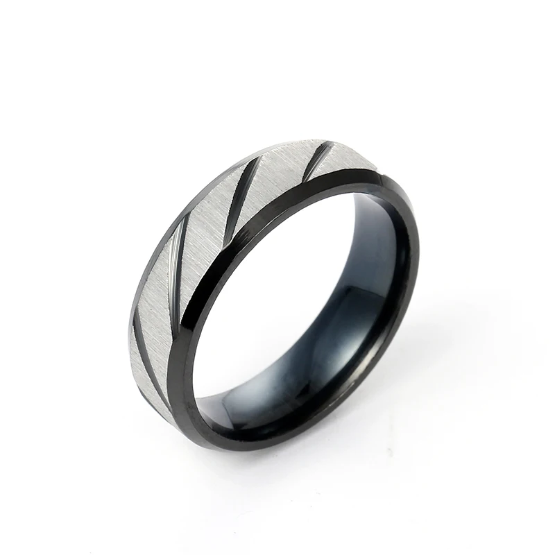 6 мм черный твил кольцо Титан матовое кольцо для мужчин и женщин