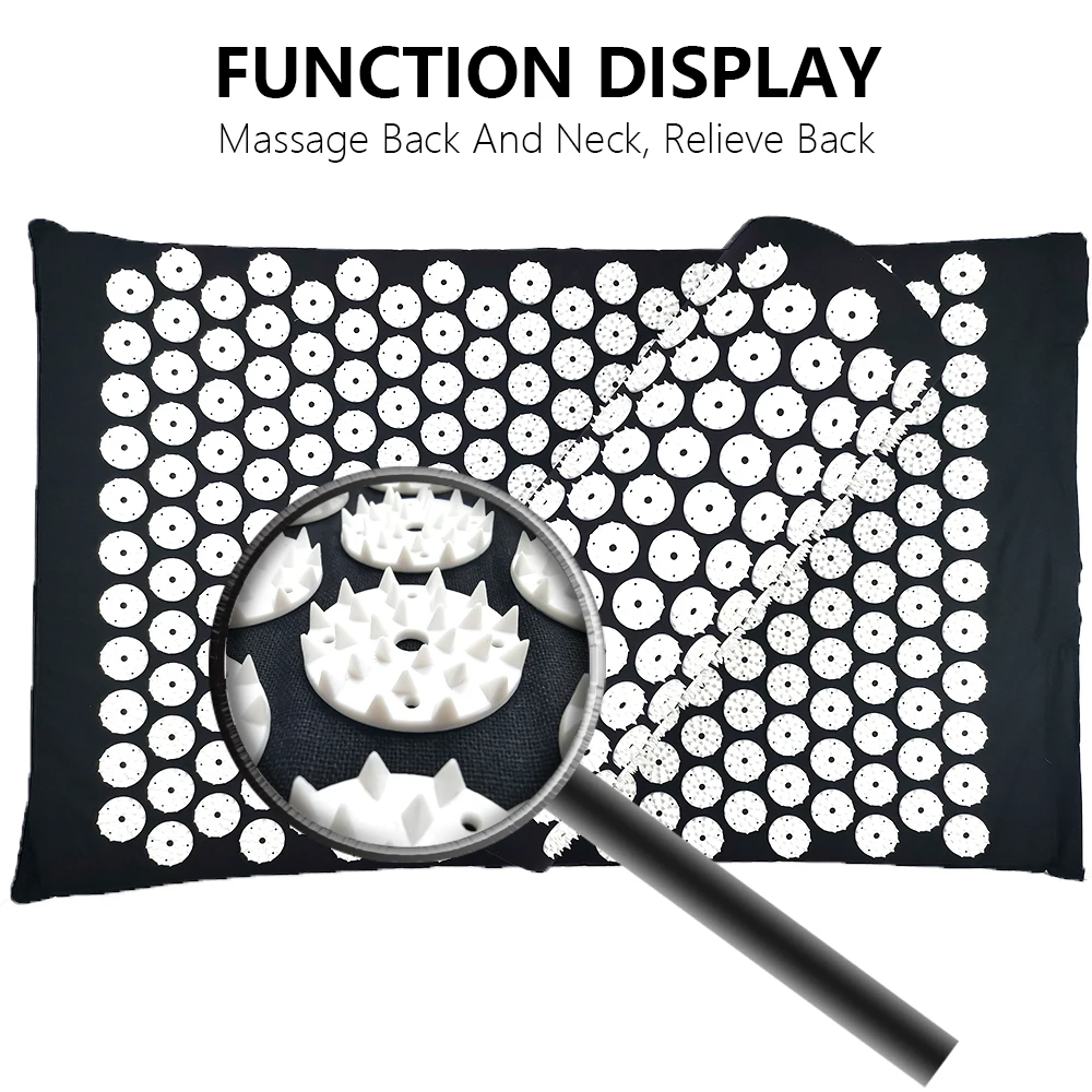 Yoga Spike Acupressure Mat Foot Massage Mat Acupressure Cushion Fitness Yoga Mat Relief Body Pain Carry Bag(general sectio)