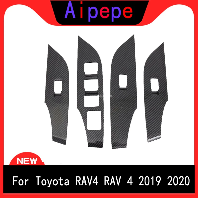 Us 20 15 35 Off For Toyota Rav4 Rav 4 2019 2020 Interior Accessories Carbon Fiber Window Lift Rise Switch Button Cover Trims Door Armrest Panel In