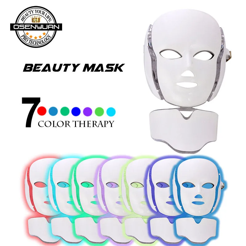 

2019 newest PDT photon led facial mask 7 colors led light therapy skin rejuvenation wrinkle removal beauty machine facial mask