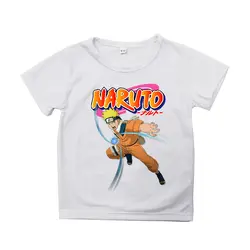 Новая детская футболка с 3D принтом Наруто Модные топы с героями мультфильмов для маленьких мальчиков и девочек, летние повседневные