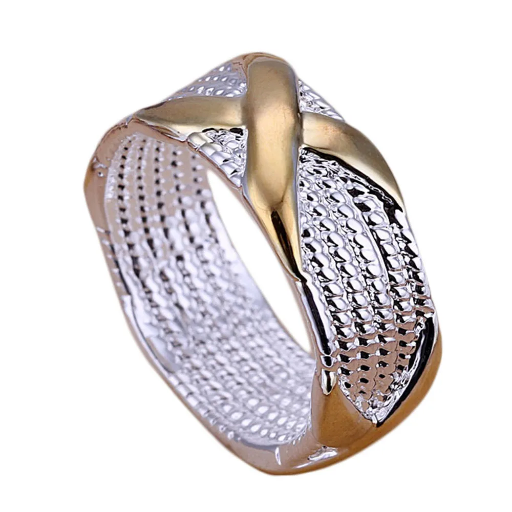 Drop Shipping Classic Retro X Shaped Ring Color Silver Plated Fashion