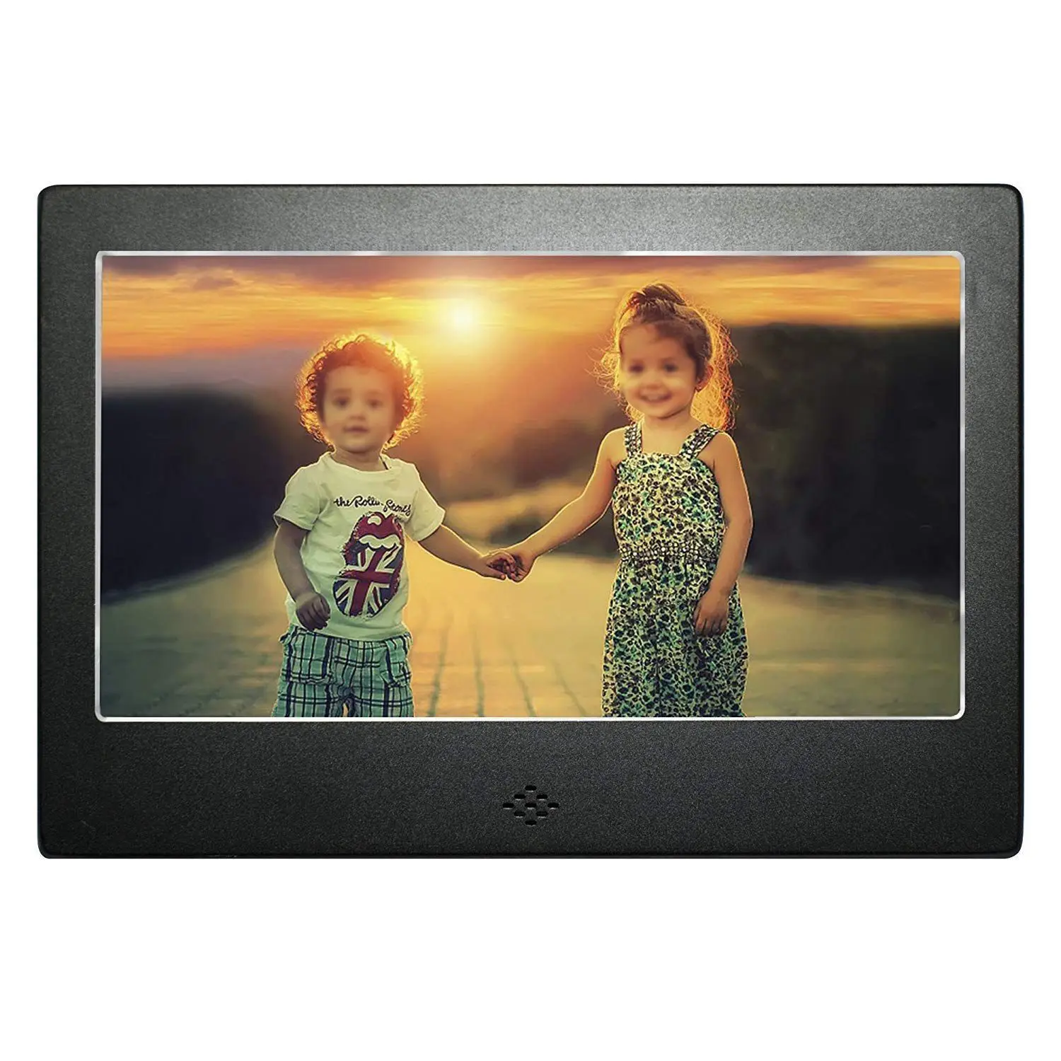 

7 inch Digital Photo Frame Black Matte High Resolution with Backlight and Remote- Mains Powered with USB AND SD card port (EU