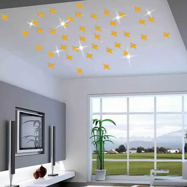 10pcs Wall stickers Stars Sky 3D Mirror Sticker Wall Room Removable