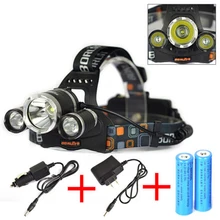 Boruit 6000LM 3x XML T6 светодиодный головной светильник налобный фонарь+ 2x18650+ AC/автомобиль Зарядное устройство велосипедный светильник велосипед на открытом воздухе Головной фонарь